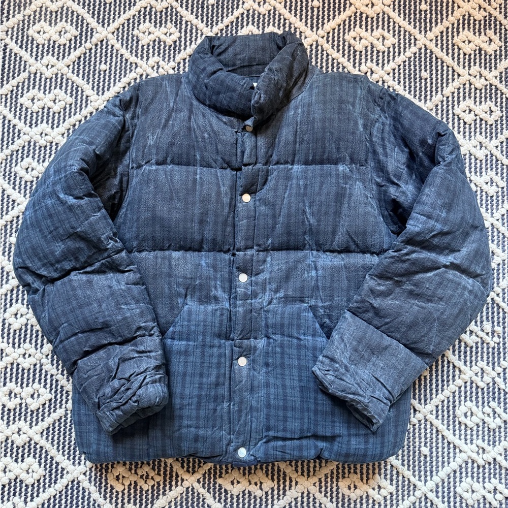 Older Brother Waxed Puffer Coat Check